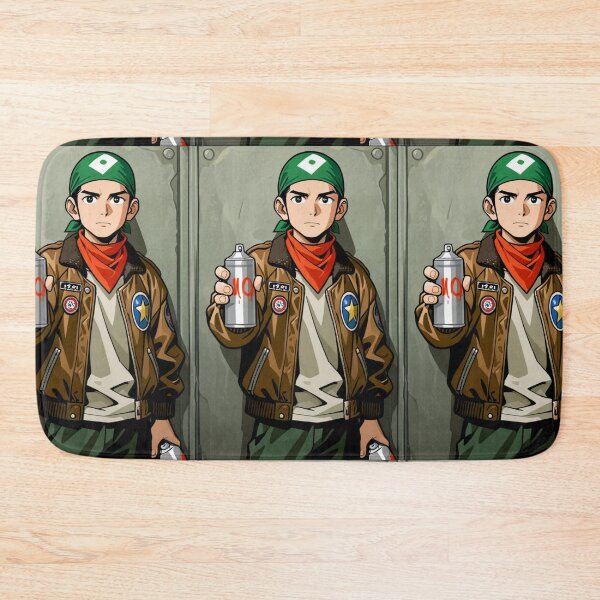 Item preview, Fashion - Man in Brown Bomber Jacket Spray Can Streetwear Anime designed and sold by AnimeShin.