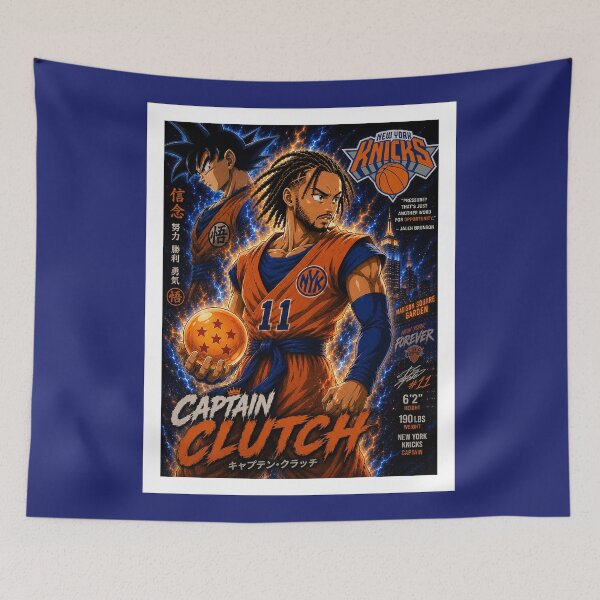 Item preview, Jalen Brunson - Captain Clutch - New York Knicks designed and sold by the-mischievous.