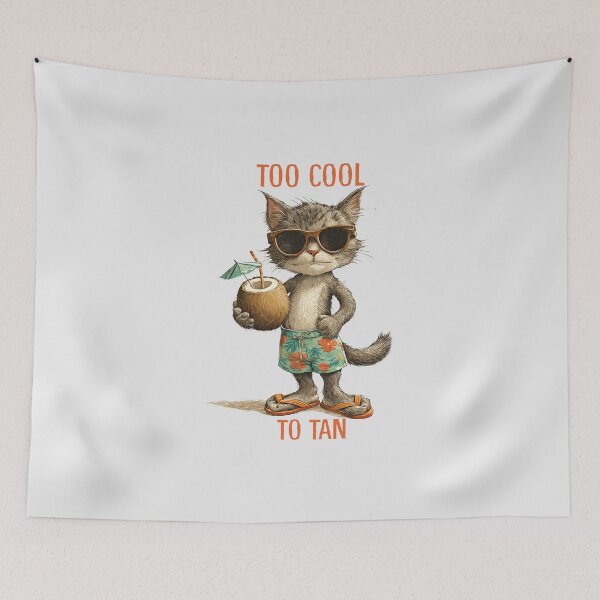Item preview, Too Cool To Tan Cat designed and sold by Whereiskim.