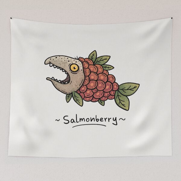 Item preview, Salmonberry Fish Pun Shirt Funny Berry Animal Illustration Cute Salmon Raspberry Hybrid designed and sold by Aida Drogan.