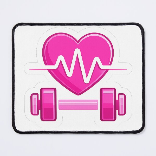 Item preview, Pink Fitness Heart and Dumbbell Lifeline designed and sold by Digistore1221.