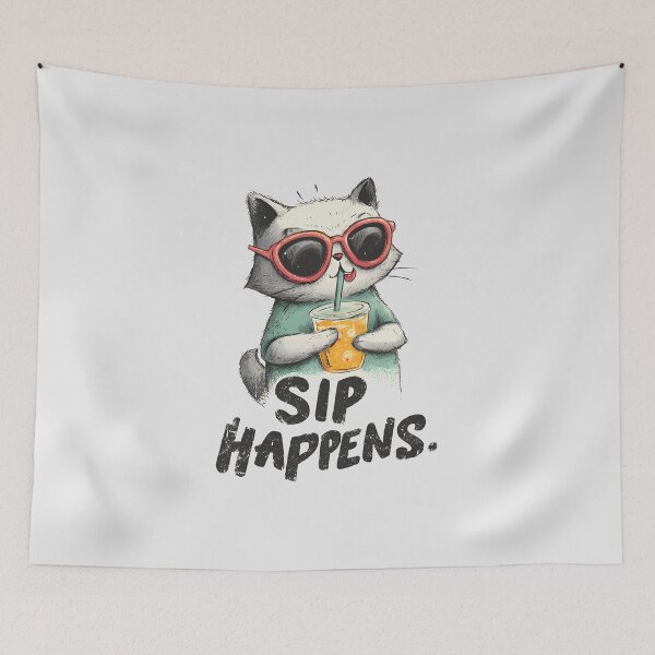 Item preview, Sip Happens Cat designed and sold by Whereiskim.