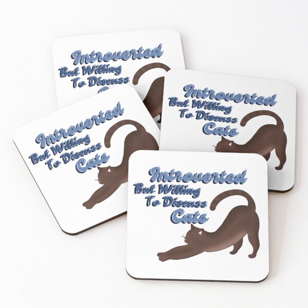 Item preview, Introverted but willing to discuss cats designed and sold by The Tsundoku Chronicles .