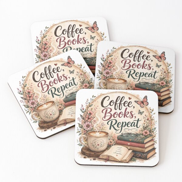 Item preview, Coffee, Books, Repeat designed and sold by StainedChapters.