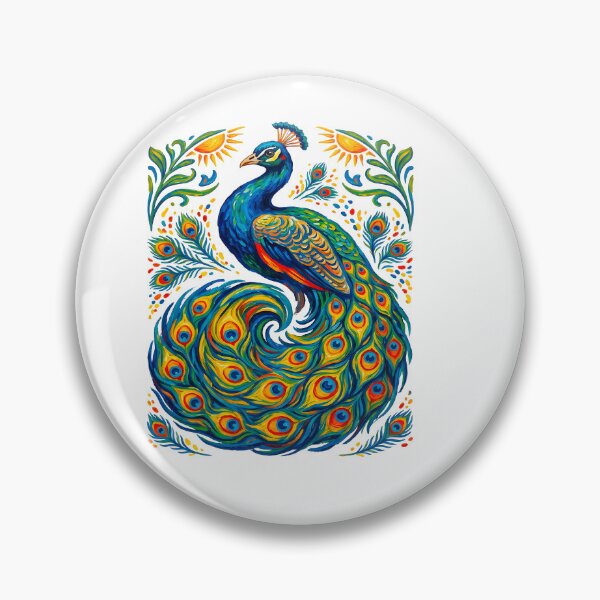Item preview, Colorful Folk Art Peacock designed and sold by TeeARTHY.