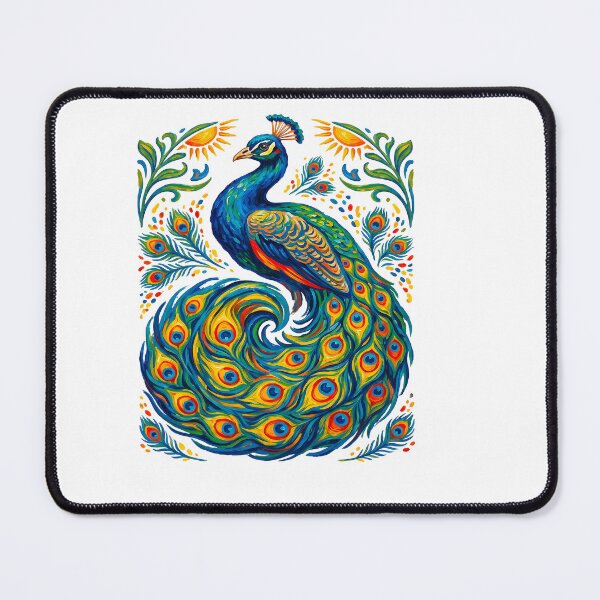 Item preview, Colorful Folk Art Peacock designed and sold by TeeARTHY.