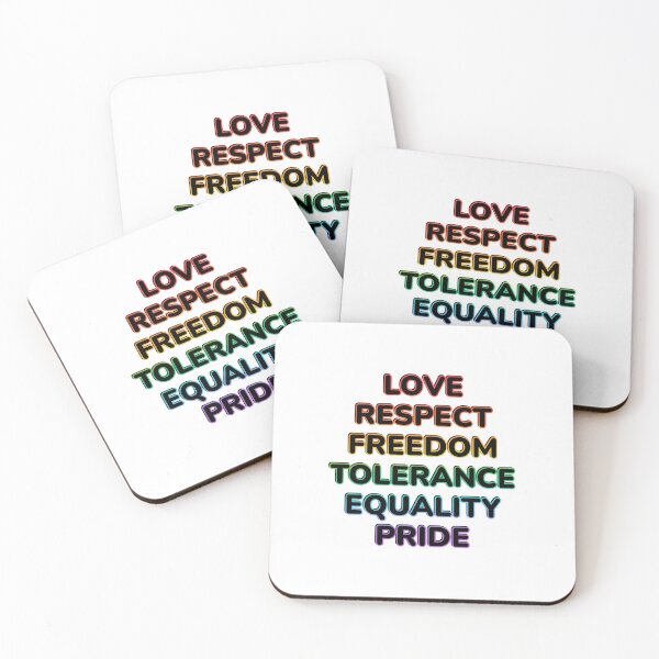 Item preview, Love Respect Freedom Tolerance Equality Pride -  LGBT Pride Values designed and sold by Inspirationmotivation.
