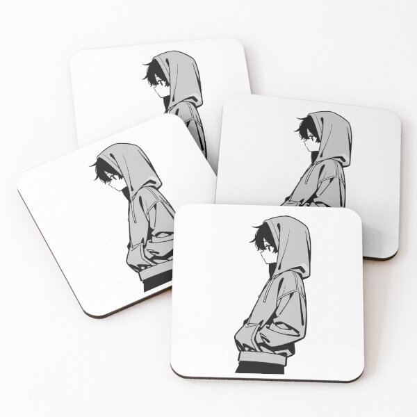 Item preview, Fashion - Man in Gray Hoodie Hood Up Streetwear Anime Variant 2 designed and sold by AnimeShin.