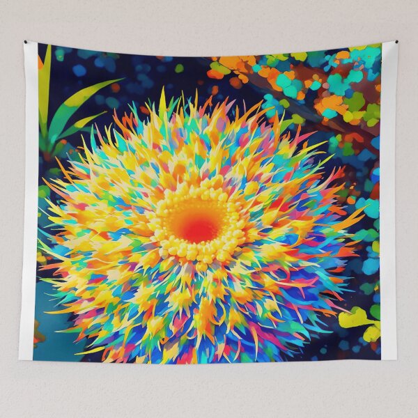 Item preview, Color Burst :Magical Wildflower Mosaic Art Print designed and sold by LomainTatiana8.