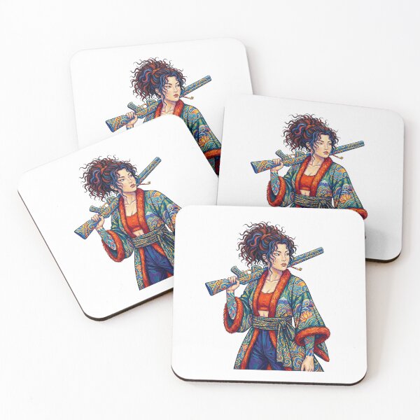 Item preview, Anime Kimono Warrior Woman Art designed and sold by TeeARTHY.