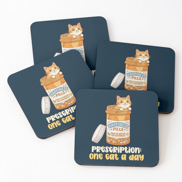 Item preview, Funny Happy Cat Lover Prescription One Cat a Day Cute Humor designed and sold by ChinkyCat Official.