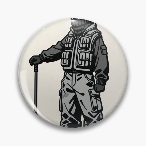 Item preview, Fashion - Man in Gray Puffer Vest Balaclava Cargo Streetwear Anime Variant 2 designed and sold by AnimeShin.