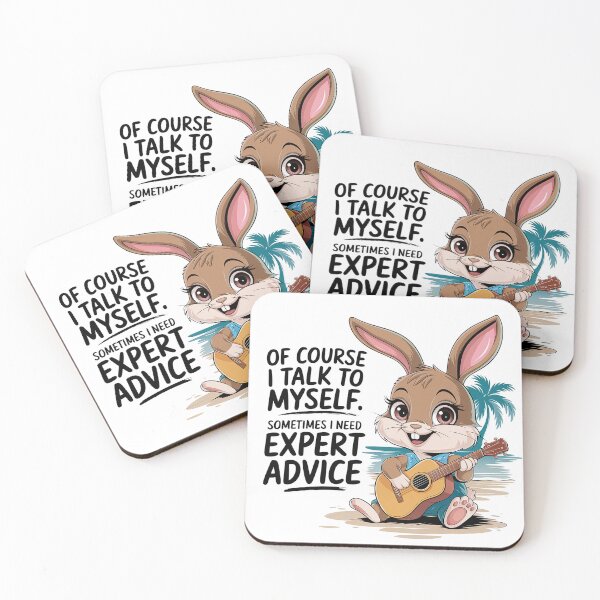 Item preview, Of Course I Talk To Myself Sometimes I Need Expert Advice Funny Bunny Rabbit Shirt designed and sold by Cool-cat-art.