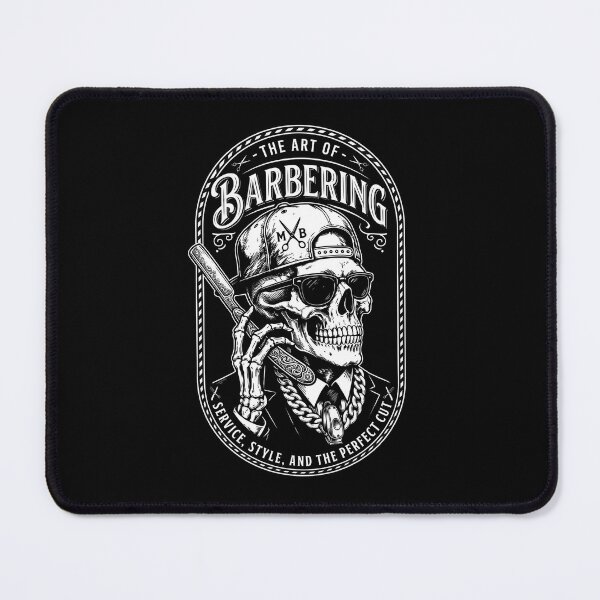 Item preview, Barbering Skull Art Vintage Badge Design designed and sold by Majnon8bp.