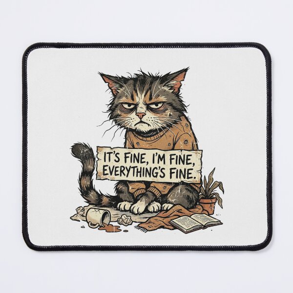 Item preview, Cat Lover Funny Sarcastic Introvert Humor Totally Fine Mood designed and sold by ChinkyCat Official.