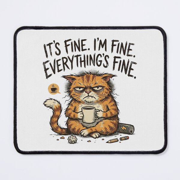 Item preview, Funny Sarcastic Cat Lover Introvert Humor Totally Fine Mood designed and sold by ChinkyCat Official.