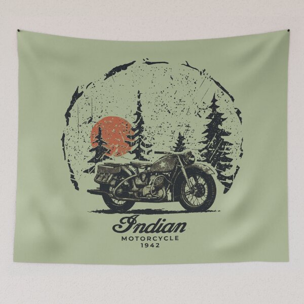 Item preview, 1942 Indian 841 Military Motorcycle Vintage Forest Art designed and sold by EdGraphy.