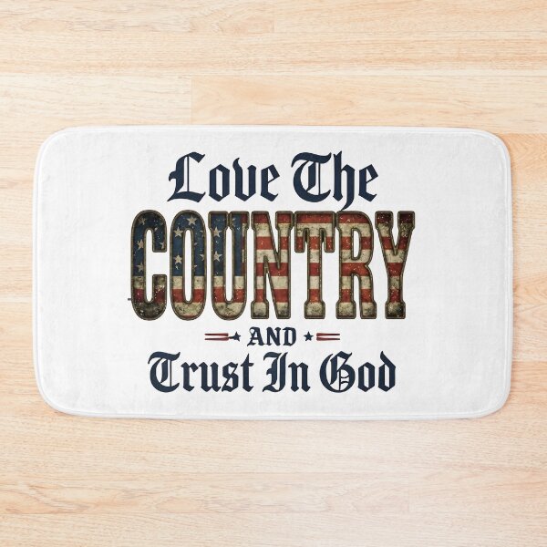 Item preview, Love The Country Trust In God - Patriotic Faith American Flag Design designed and sold by laughingshirts.