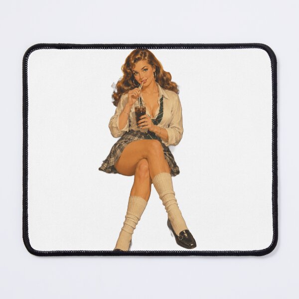 Item preview, Vintage Schoolgirl Pinup – Retro Naughty Nerd Aesthetic Art designed and sold by Cosplayvintage.