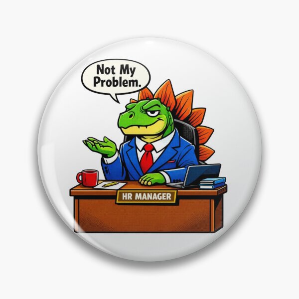 Artikelvorschau, Stegosaurus-Personalmanager, nicht mein Problem – Lustiges Dinosaurier-Bürogeschenk entworfen und verkauft von Print Loft.