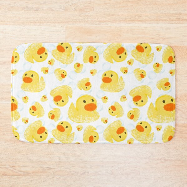 Item preview, Rubber Duck Bath Pattern with Bubbles | Cute Duck Bathroom Design designed and sold by HaileesHollow.