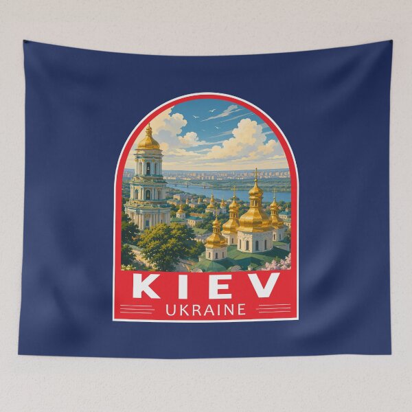 Item preview, Kiev Kyiv Ukraine Travel Art Emblem designed and sold by KrisSidDesigns.