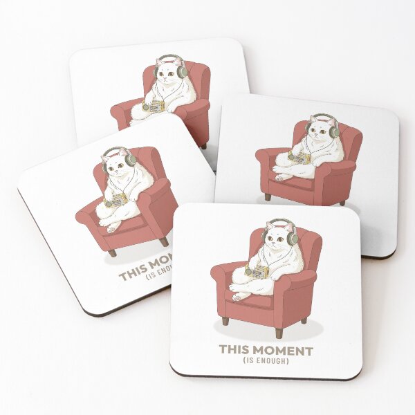 Item preview, Cozy Cat Listening to Music Vintage Aesthetic designed and sold by Cozy Vintage Animal.