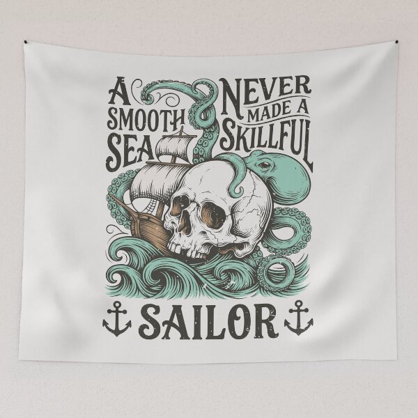 Item preview, Skull & Kraken Sailor – Vintage Nautical Adventure Design designed and sold by paulo silveira.