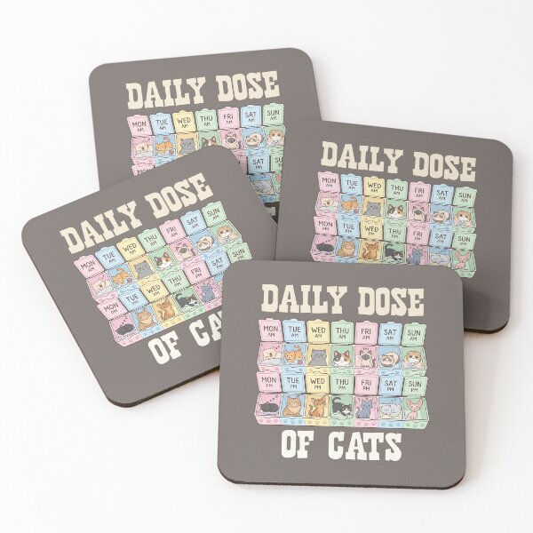 Item preview, Funny Cat Lover Happy Daily Dose of Cats Cute Therapy Humor designed and sold by ChinkyCat Official.