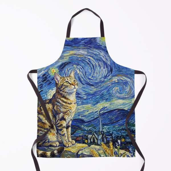 Item preview, Starry Night Cat Van Gogh Style designed and sold by TeeARTHY.