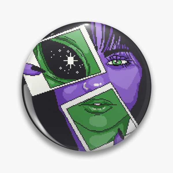 Item preview, Green and Purple Alien Pixel Art designed and sold by LilSeashell.