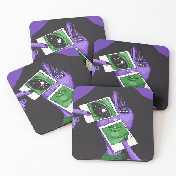 Item preview, Green and Purple Alien Pixel Art designed and sold by LilSeashell.