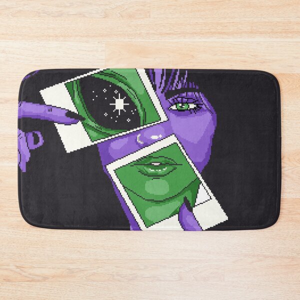 Item preview, Green and Purple Alien Pixel Art designed and sold by LilSeashell.