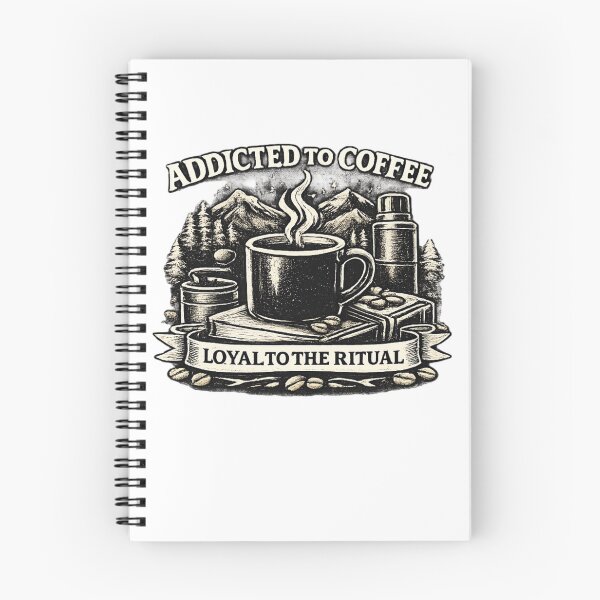 Item preview, Addicted to Coffee – Loyal to the Ritual | Vintage Camping Coffee Design for light color shirts designed and sold by NicheCraft Studio.