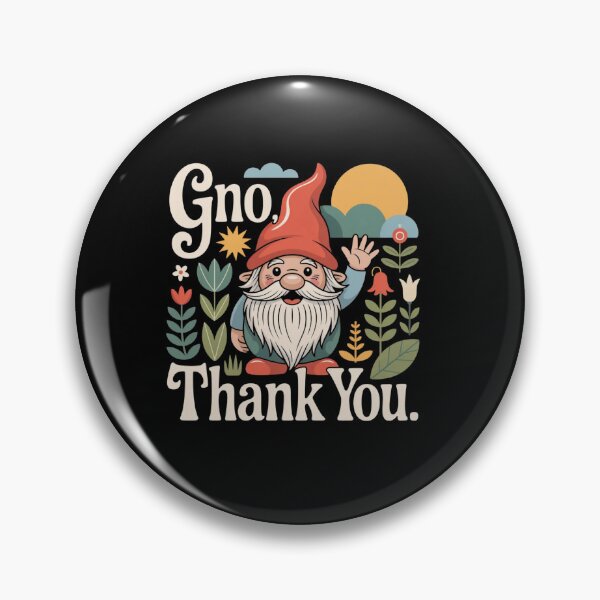 Item preview, Funny Garden Gnome Pun, Gno Thank You Vintage Humor designed and sold by ZACK ART.
