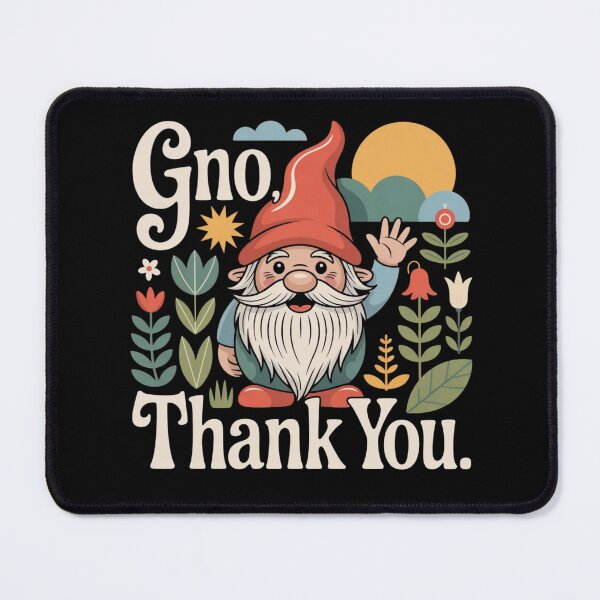 Item preview, Funny Garden Gnome Pun, Gno Thank You Vintage Humor designed and sold by ZACK ART.