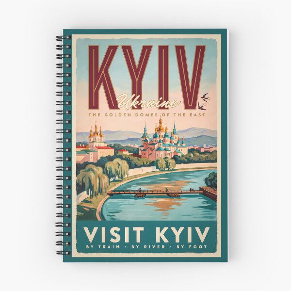 Item preview, Kyiv Ukraine Skyline Illustration Travel Art Vintage designed and sold by KrisSidDesigns.