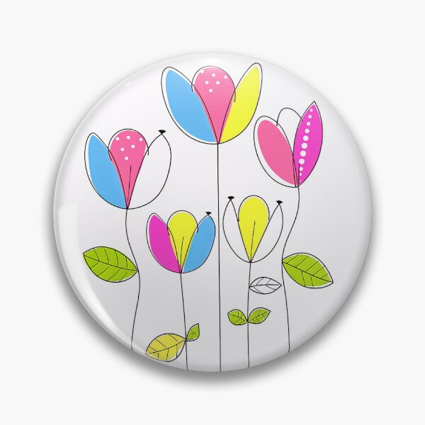 Item preview, Pink, Blue, And Yellow Floral Line Art Designs designed and sold by DEC02.