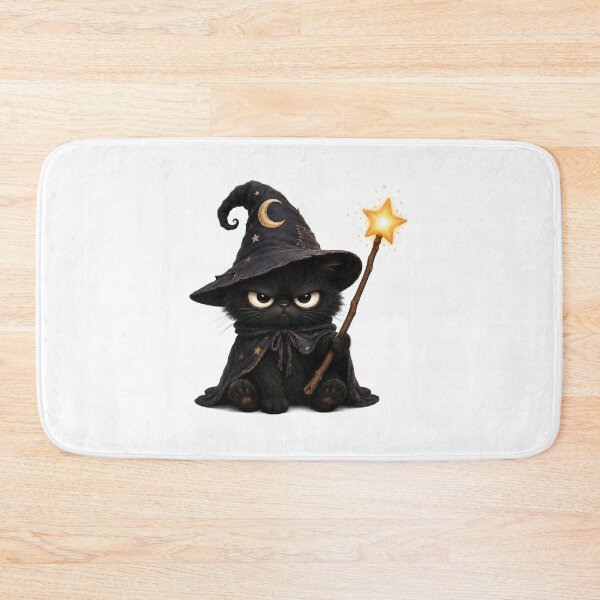 Item preview, Grumpy Warlock Kitten with Magic Wand designed and sold by BeautifulVibe.