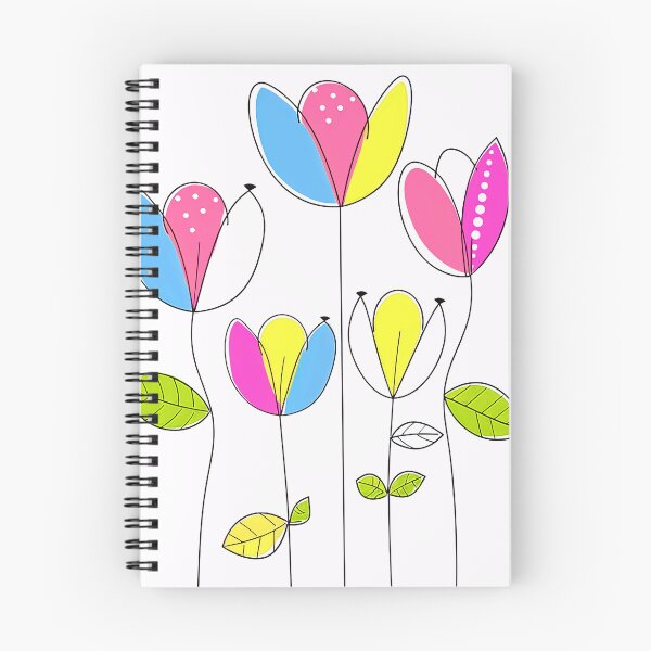 Item preview, Pink, Blue, And Yellow Floral Line Art Designs designed and sold by DEC02.