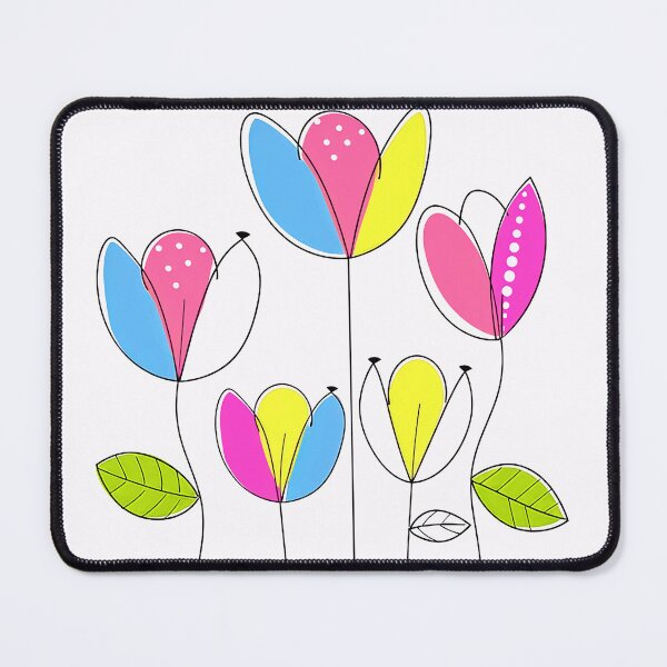 Item preview, Pink, Blue, And Yellow Floral Line Art Designs designed and sold by DEC02.