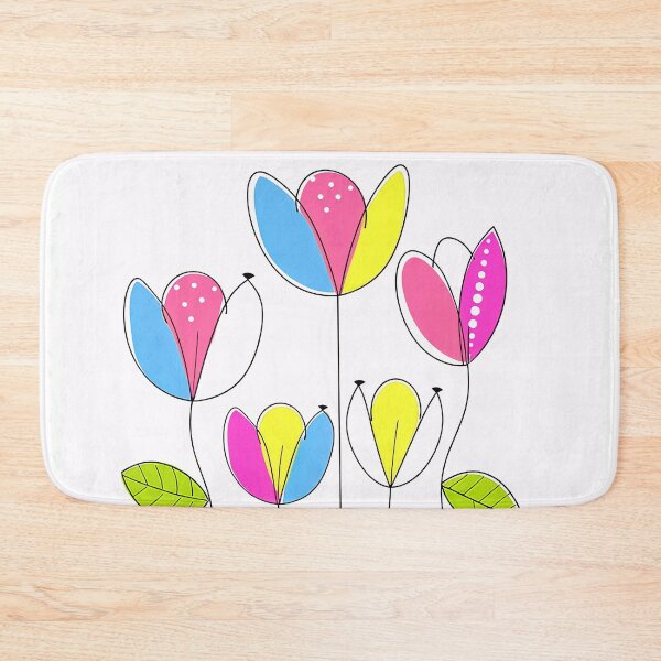 Item preview, Pink, Blue, And Yellow Floral Line Art Designs designed and sold by DEC02.