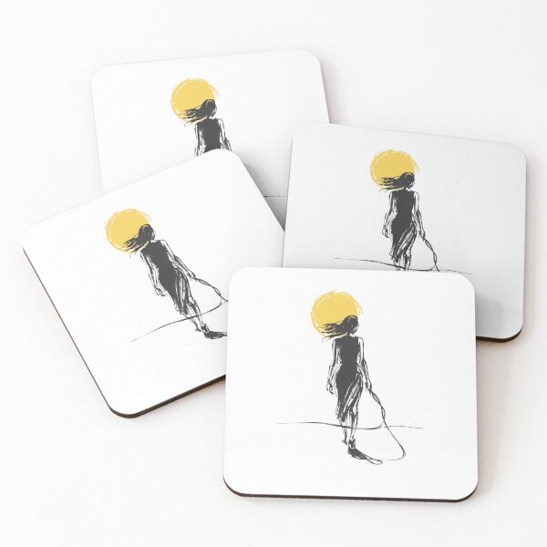 Item preview, Walking Toward the Light – Minimalist Line Art Woman Silhouette designed and sold by Cool-cat-art.