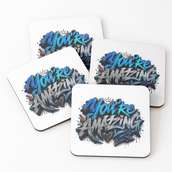 Item preview, Steel Blue You’re Amazing Graffiti designed and sold by BlissBlvdShop.