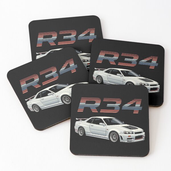 Item preview, R34 GTR Retro Sunset Striped White JDM Car designed and sold by Off-Road-Zone.