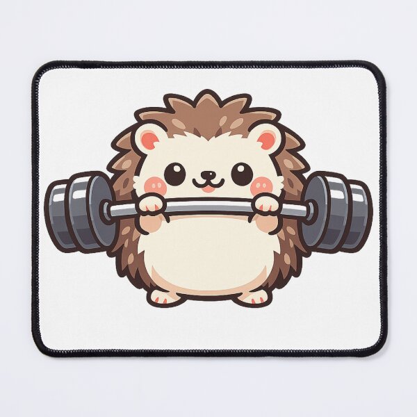 Item preview, Cute Kawaii Hedgehog Lifting Barbell Gym designed and sold by Digistore1221.