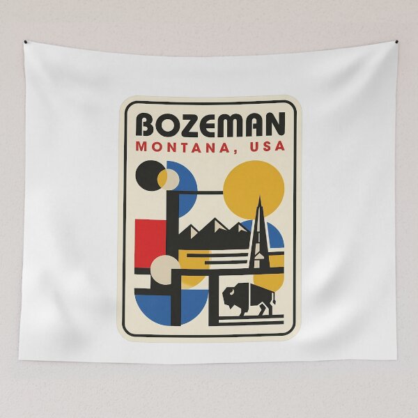 Item preview, Bozeman Montana Mid Century Modern Geometric Bison designed and sold by k3rstman1.