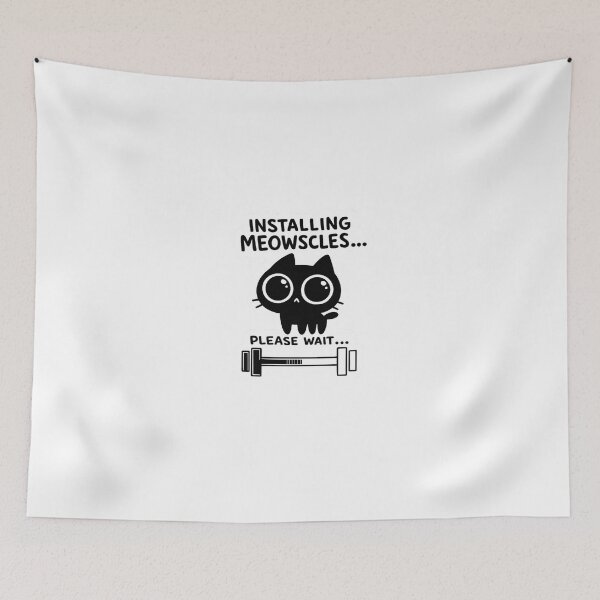 Item preview, Installing Meowscles Funny Gym Cat Weightlifting designed and sold by Digistore1221.