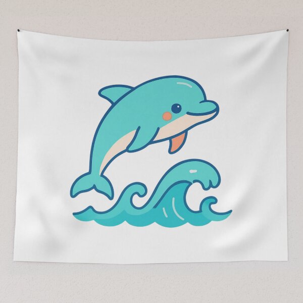 Item preview, Make a Splash Dolphin - Cute Ocean Kawaii Sticker designed and sold by foryouandyours.