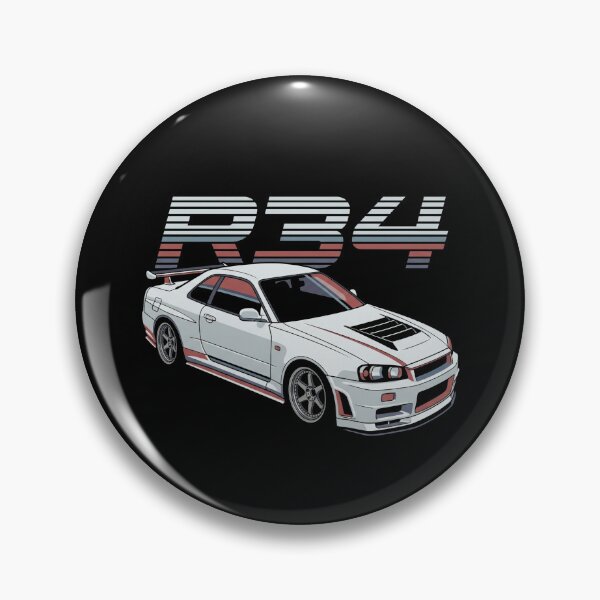 Item preview, R34 GTR Retro Striped White JDM Car designed and sold by Off-Road-Zone.